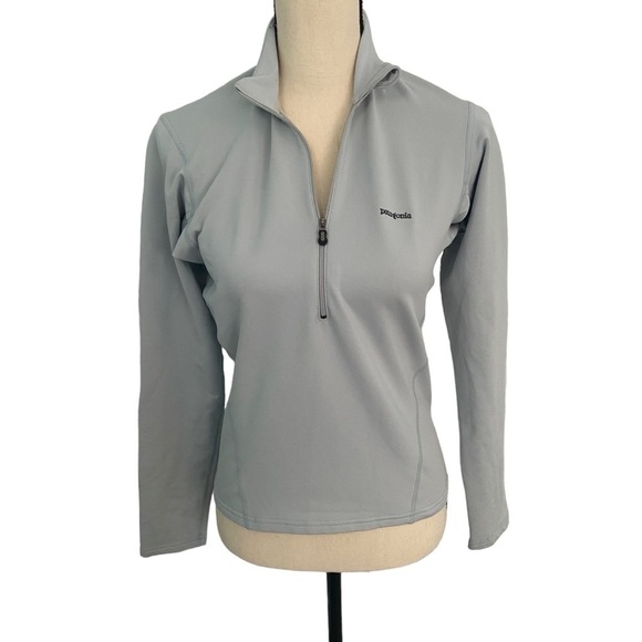 Patagonia Women’s 1/2 Zip Tech Pullover Top Cycling Pocket Sz Small Blue Gray - Picture 6 of 12